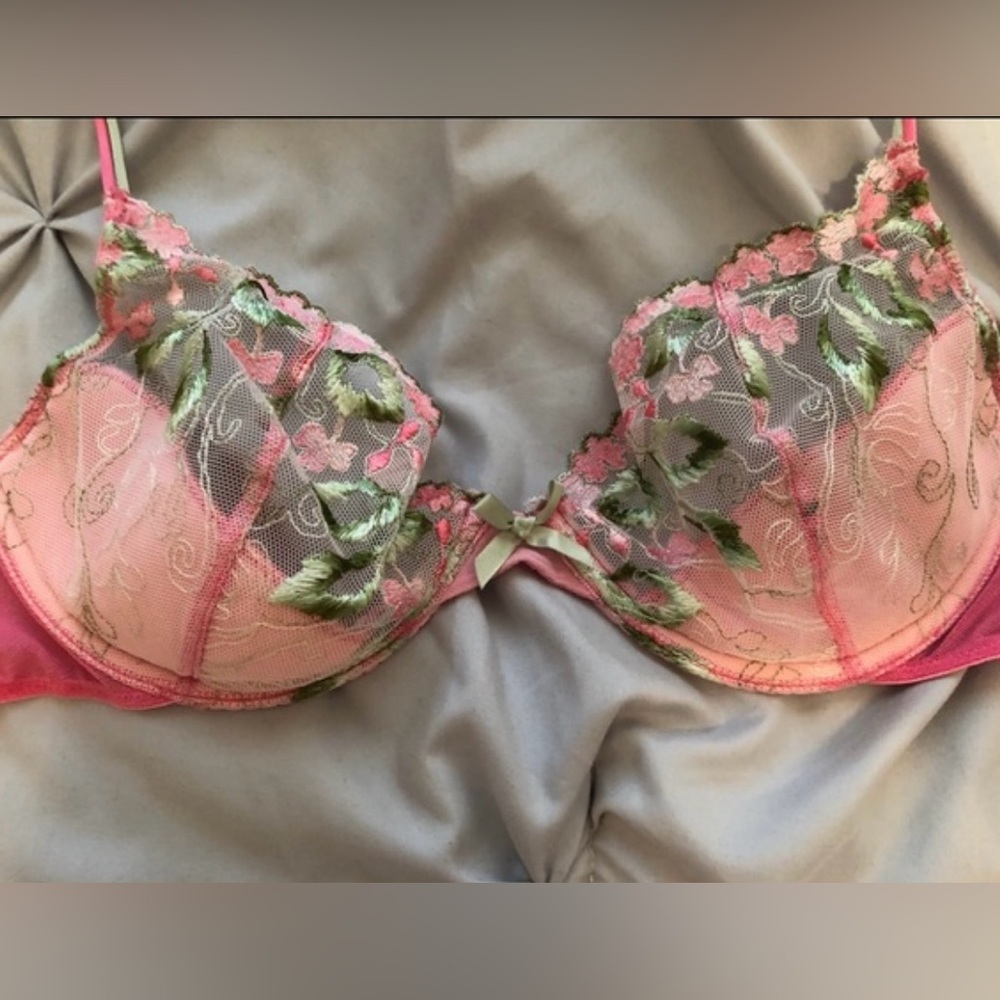 ❤️Victoria’s Secret Sheer Embroidered Lace Bra 34c